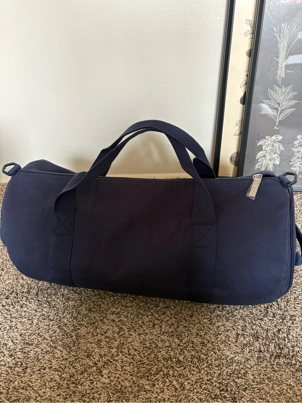 Polo by Ralph Lauren Navy Canvas Duffel with Multicolor POLO Embroidery